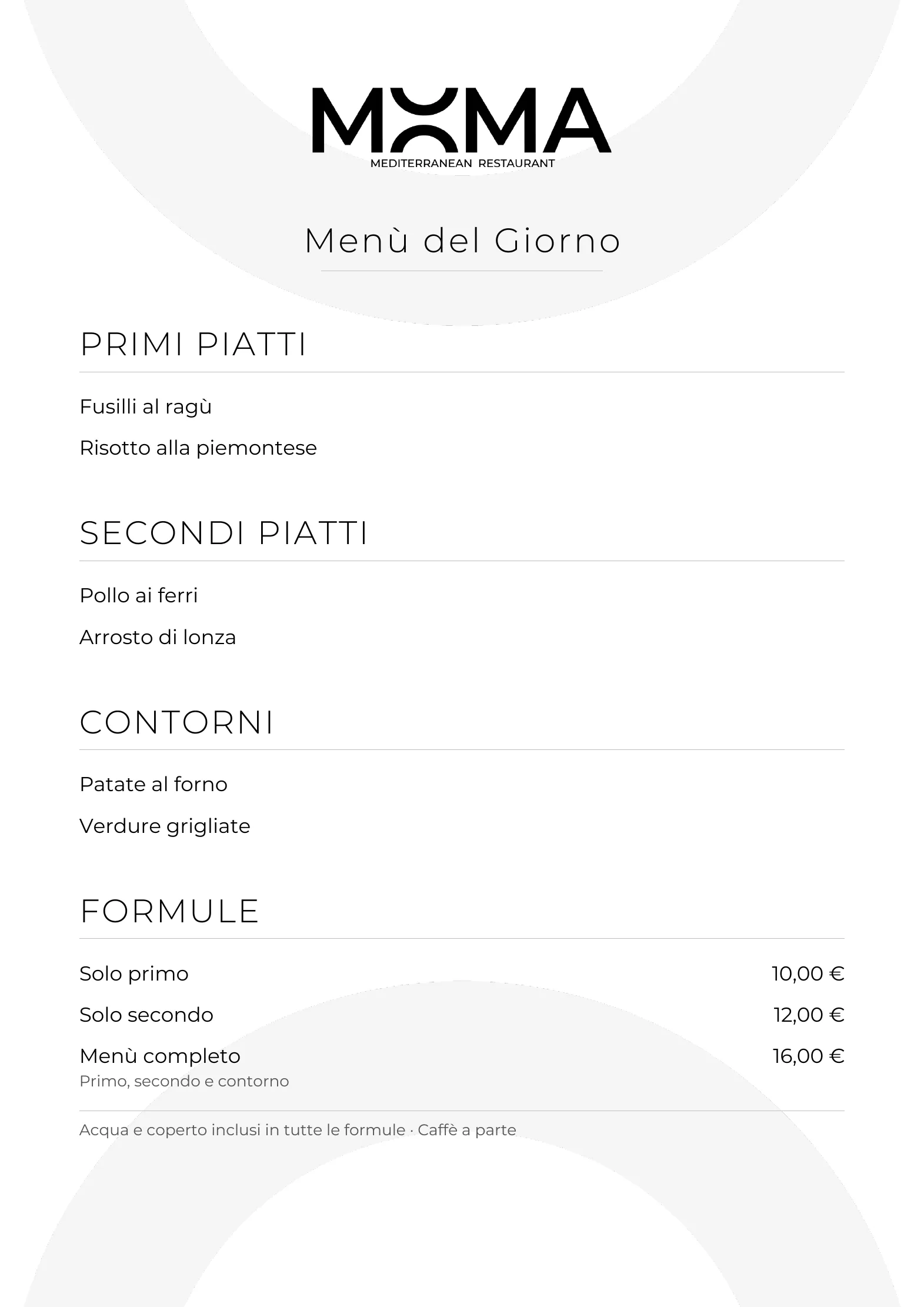 Menu del giorno – 1