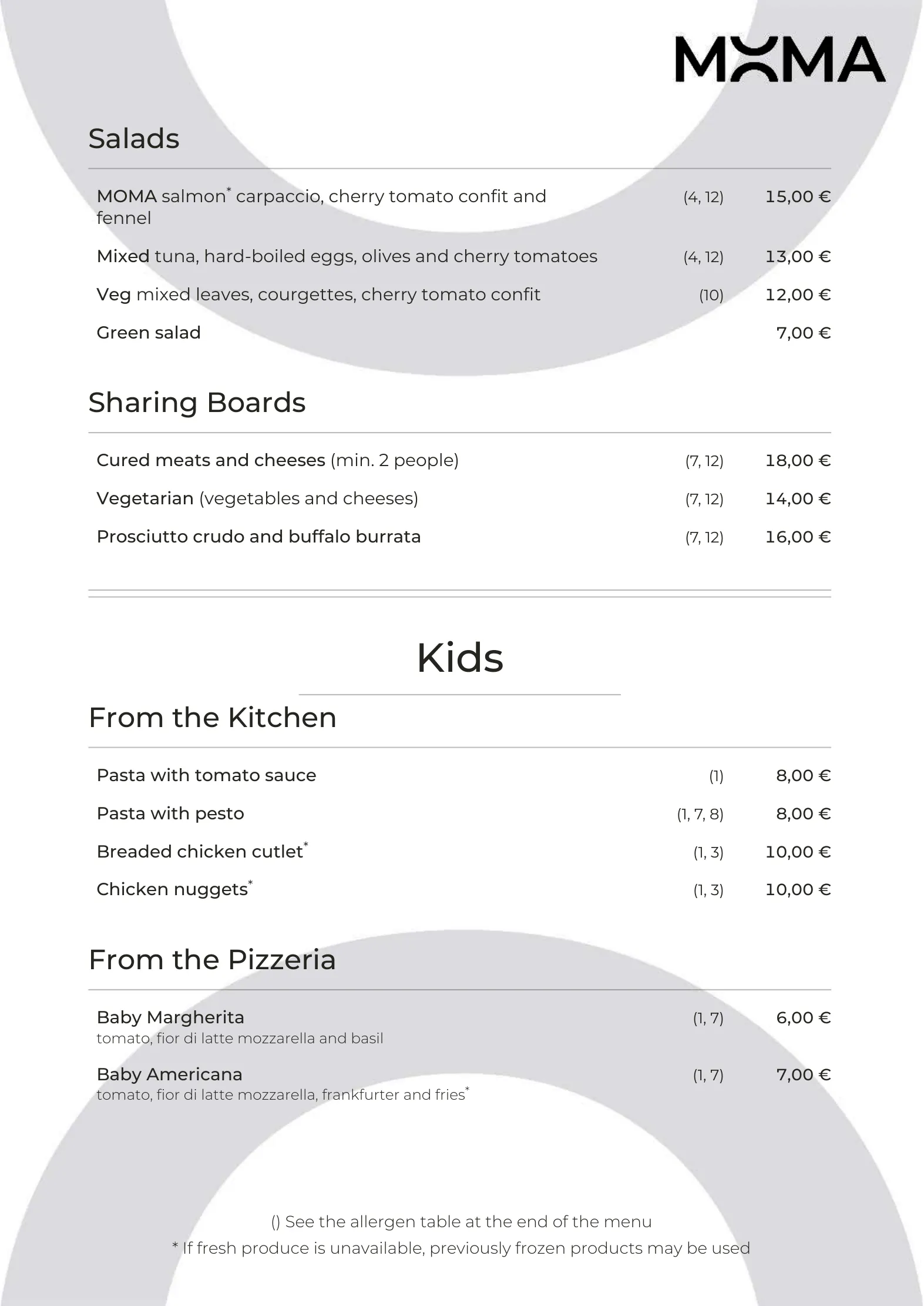 Menu – 2