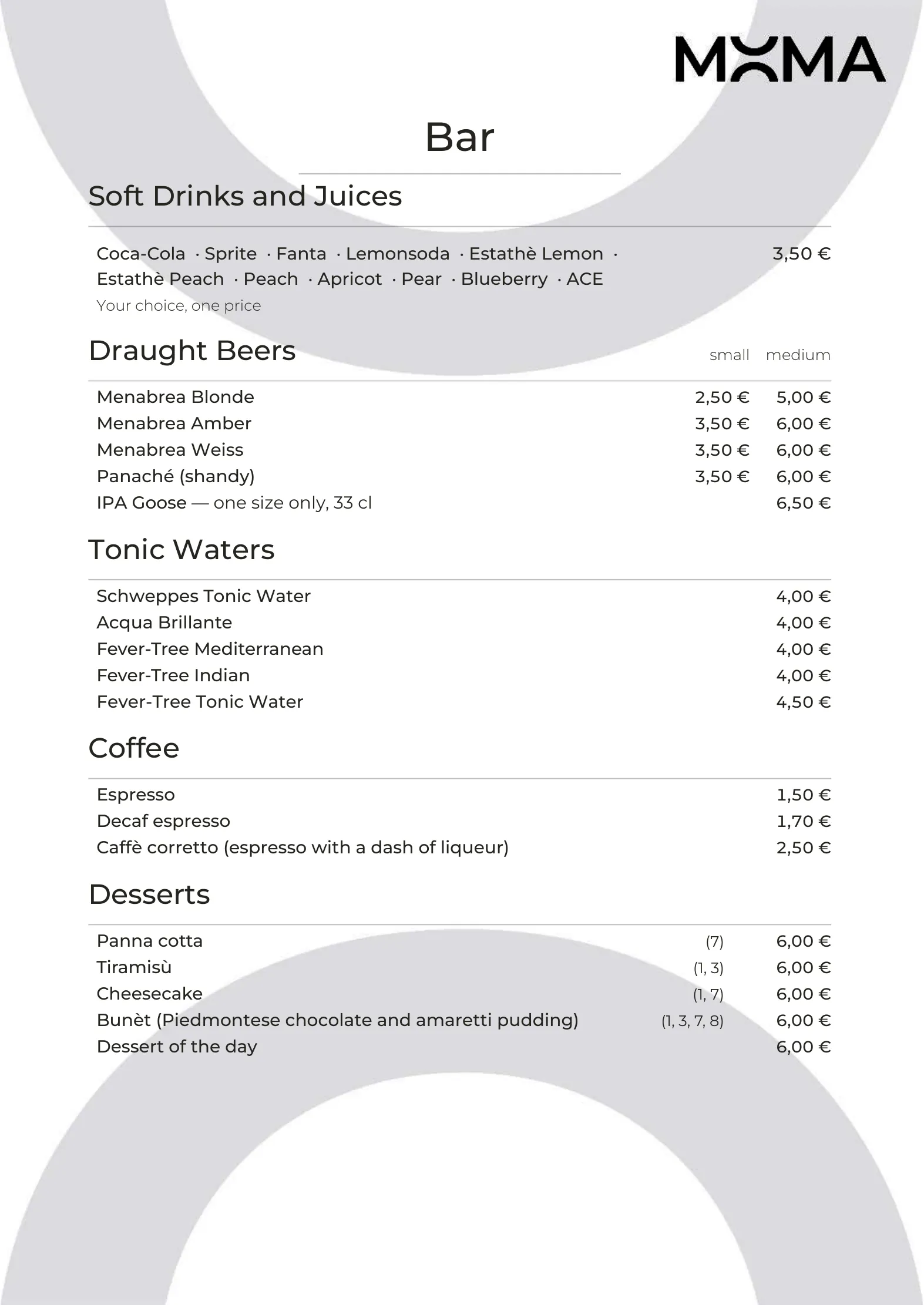 Menu – 5