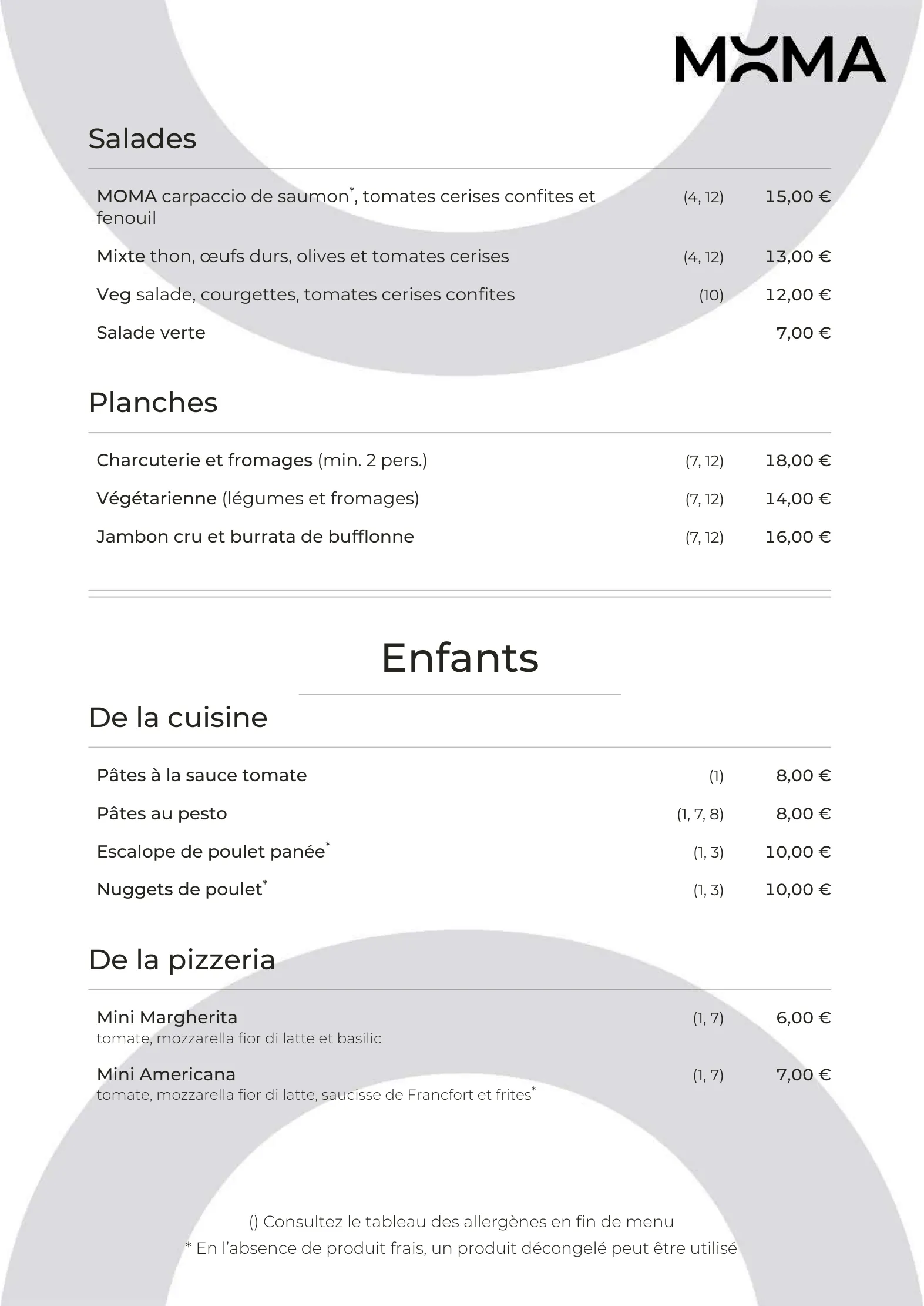 Menu – 2