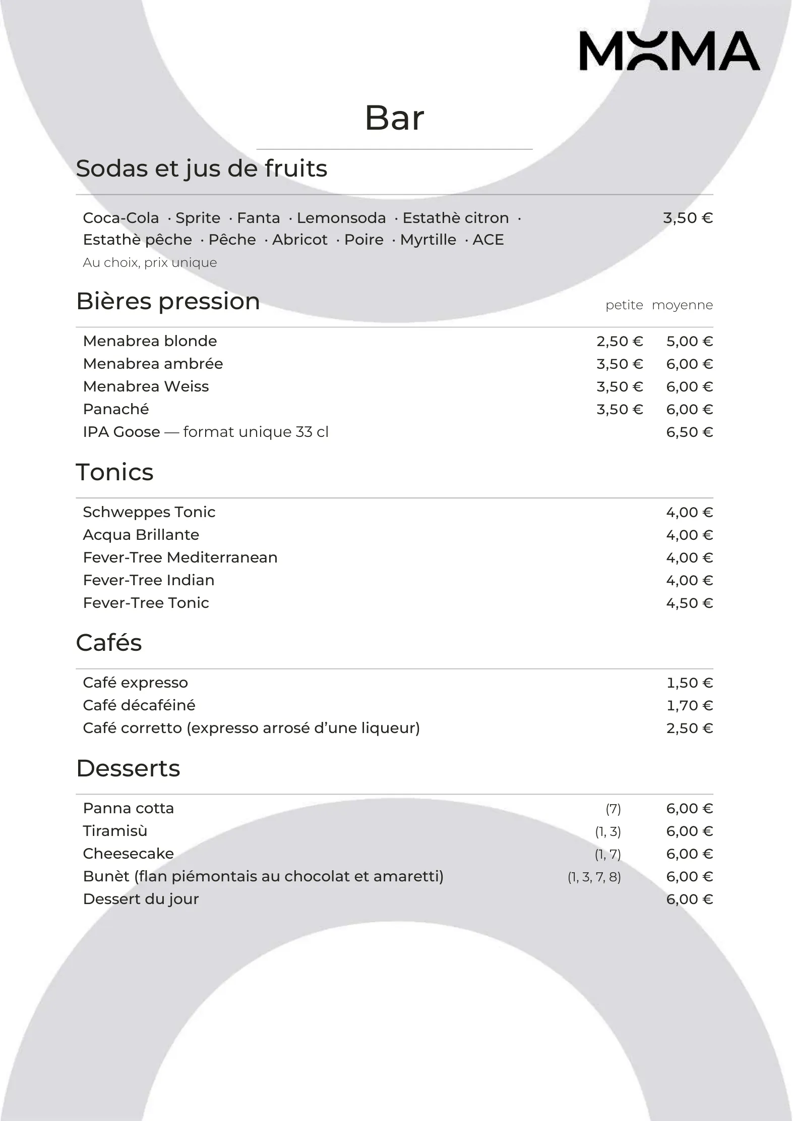 Menu – 5